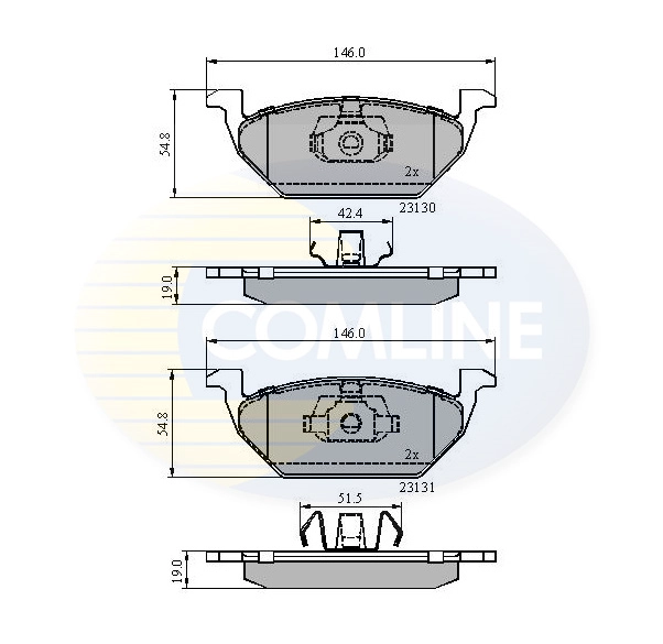 Комплект тормозных колодок, дисковый тормоз Comline