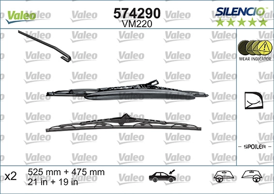 VALEO 574290 - Щетка стеклоочистителя SILENCIO CONVENTIONAL SET