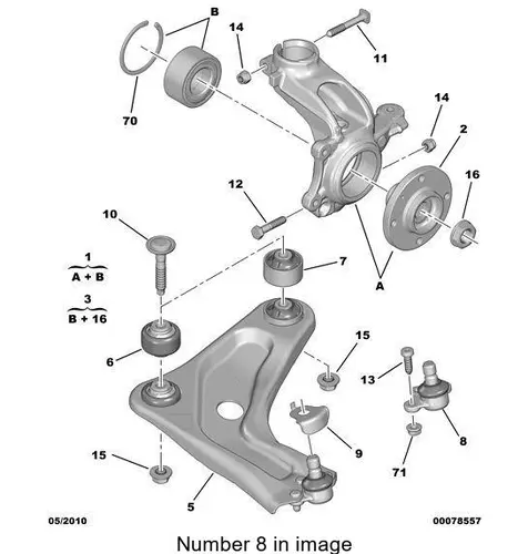 PSA 364077 - опора шаровая нижняя к-кт