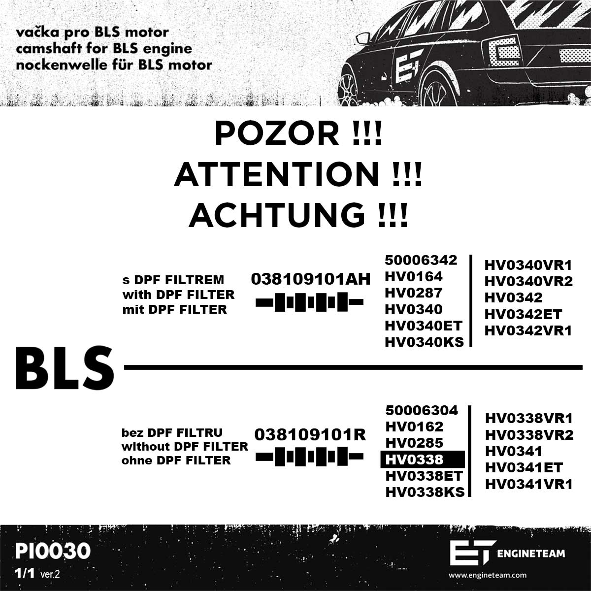 ET ENGINETEAM HV0338 - Комплект распредвала boxET – service kit