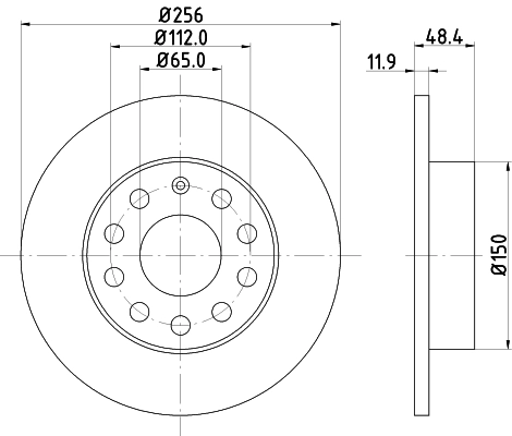 HELLA 8DD 355 109-641 - Тормозной диск PRO