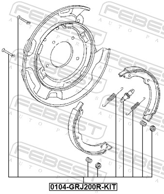 Ремкомплект барабанных колодок