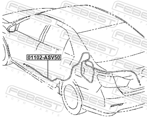 FEBEST 01102-ASV50 - Ремонтный комплект кабеля, задняя дверь