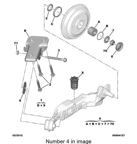 PSA 374877 - к-кт подшипника ступ.зад.