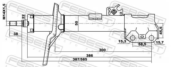 FEBEST 01664958FL - Амортизатор