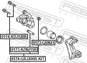 FEBEST 0174-GRJ200R-KIT - Направляющая суппорта