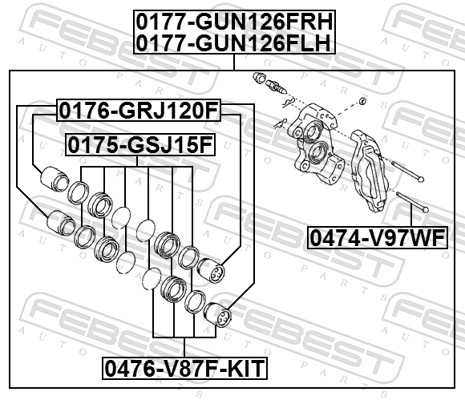 FEBEST 0177-GUN126FRH - Тормозной суппорт