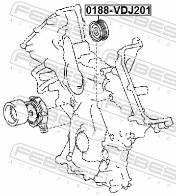 FEBEST 0188-VDJ201 - Ролик обводной приводного ремня