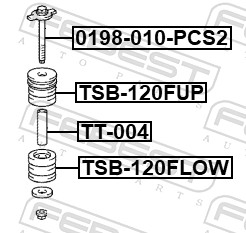FEBEST 0198-010-PCS2 - Болт подвески