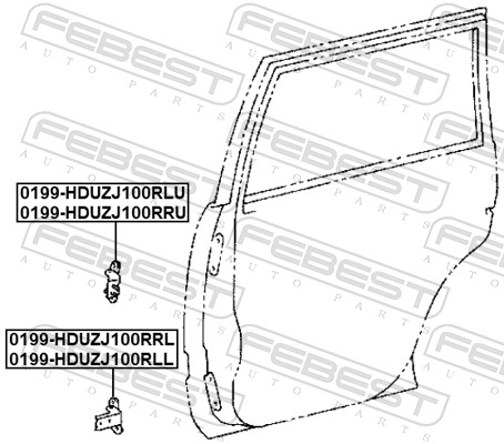 FEBEST 0199-HDUZJ100RLU - Петля двери