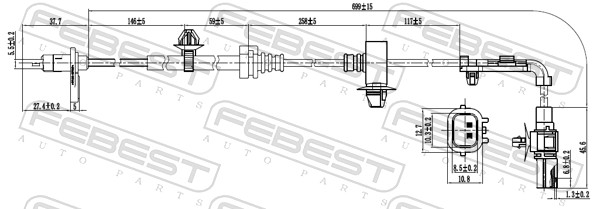 FEBEST 03606-002 - Датчик АБС (ABS)