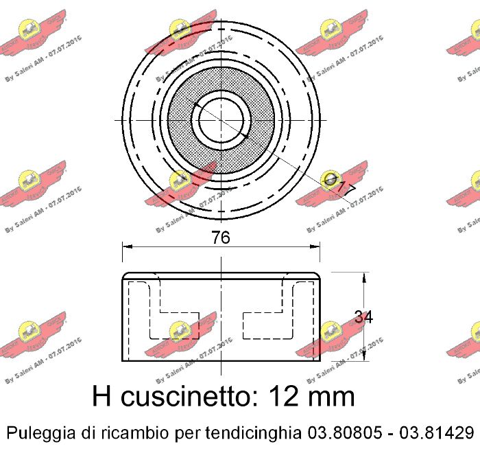 AUTOKIT 03.80806 - Ролик обводной приводного ремня