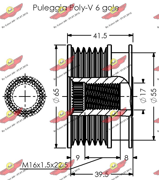 AUTOKIT 03.81685 - Шкив генератора