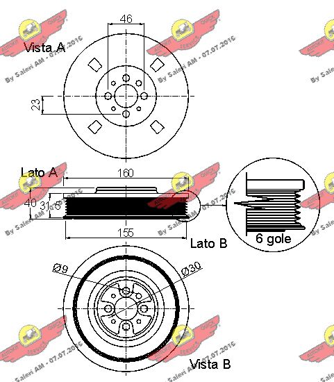 AUTOKIT 03.90012 - Шкив коленвала