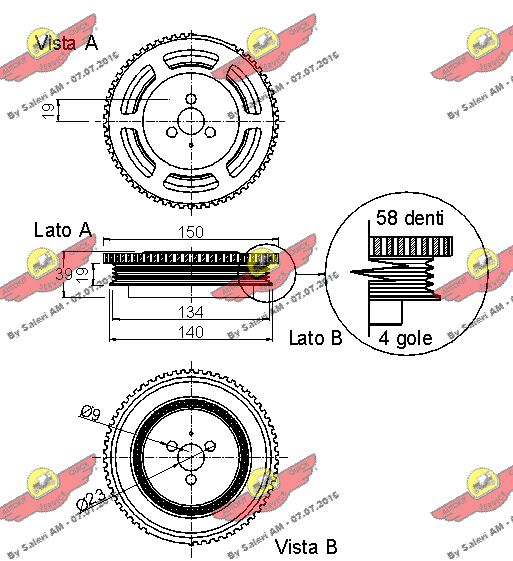 AUTOKIT 03.90068 - Шкив коленвала