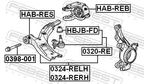 FEBEST 0398-001 - Болт подвески