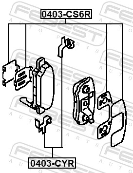 FEBEST 0403-CYR - Ремкомплект тормозных колодок