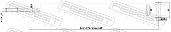 FEBEST 04110-003R - Амортизатор