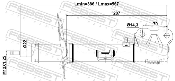 FEBEST 04110-005FR - Амортизатор