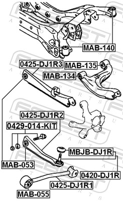FEBEST 0429-014-KIT - Развальные болты