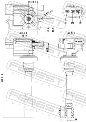 FEBEST 04640-003 - Катушка зажигания