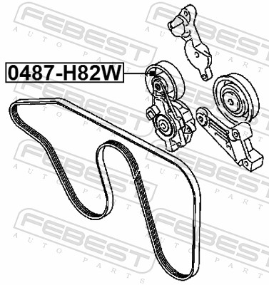 FEBEST 0487-H82W - Натяжной ролик