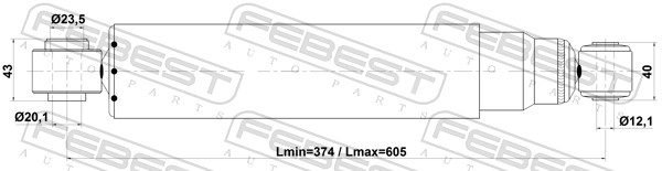 FEBEST 05110-004R - Амортизатор