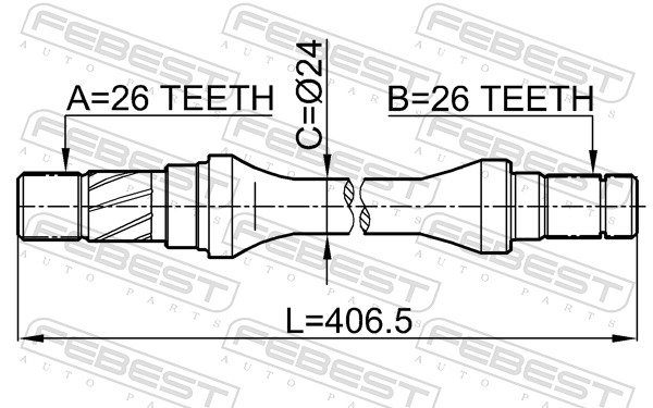 FEBEST 0512-626GD - Приводной вал (полуось)