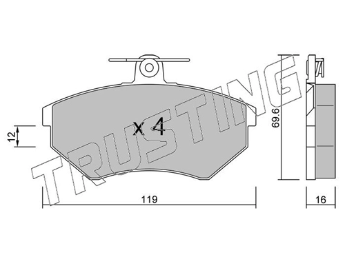 TRUSTING 052.0 - Тормозные колодки 
