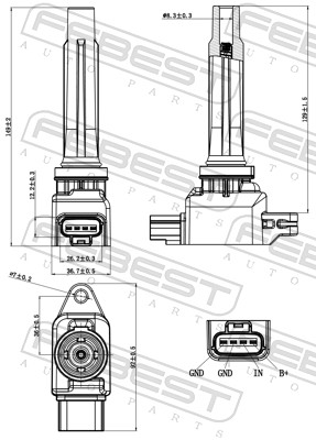 FEBEST 05640-002 - Катушка зажигания