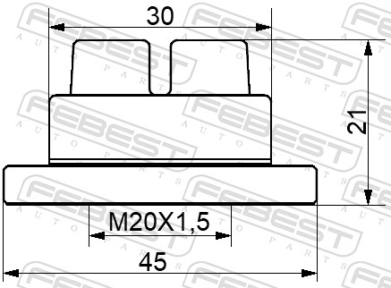 FEBEST 0598-NHUB02 - Гайка, ступица колеса