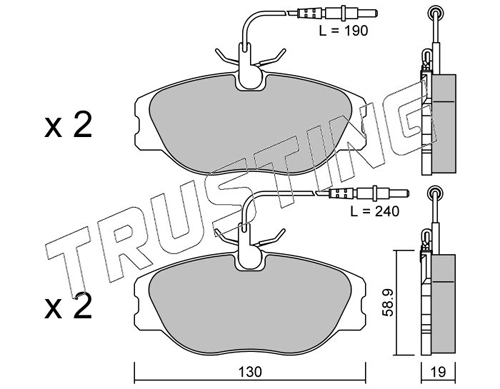 TRUSTING 074.3 - Тормозные колодки 