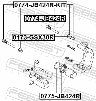 FEBEST 0774-JB424R-KIT - Направляющие суппорта