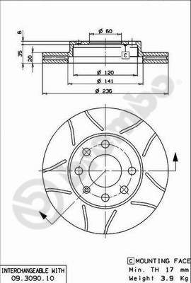 BREMBO 09.3090.75 - Тормозной диск XTRA LINE - Max