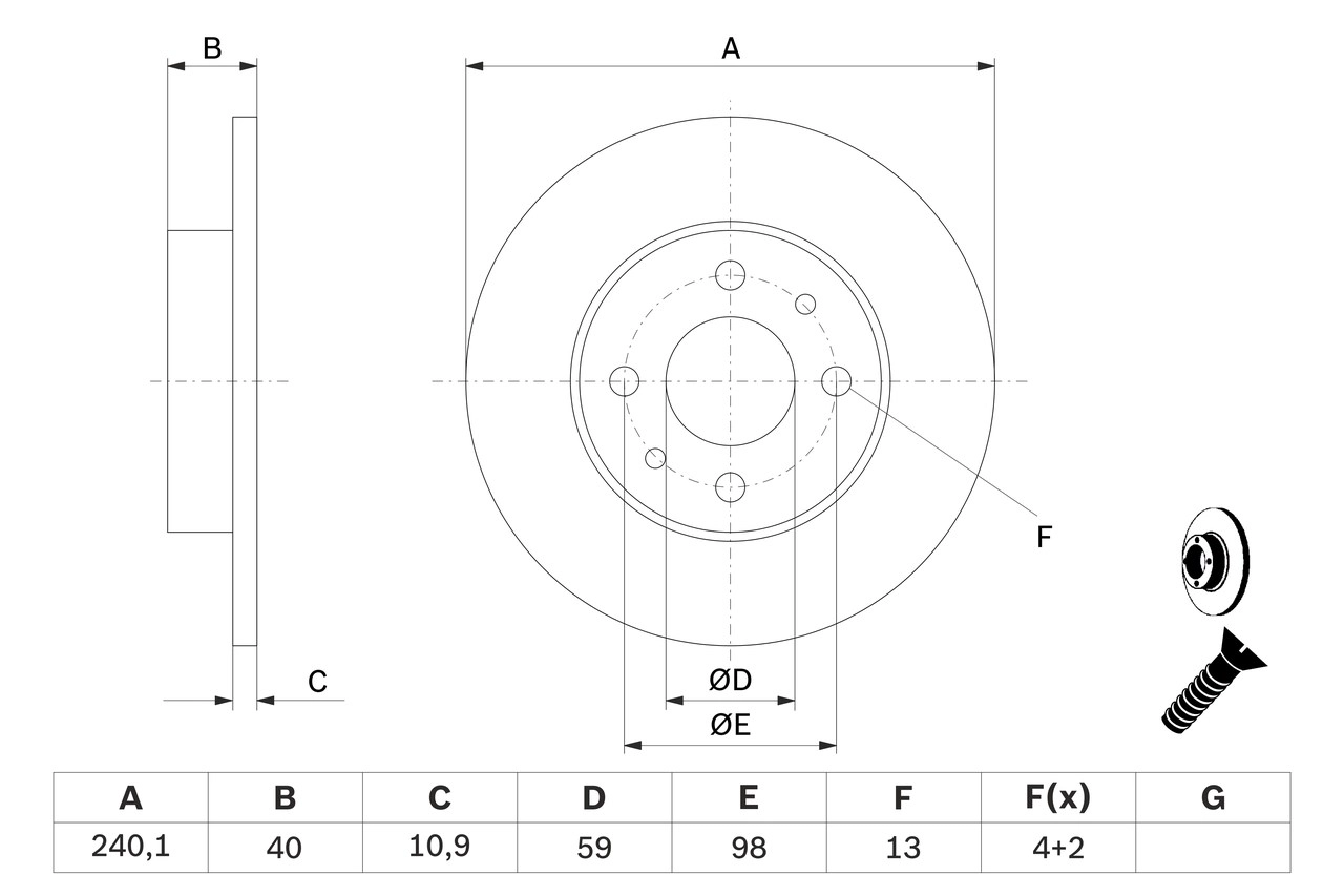 BOSCH 0 986 478 342 - Тормозные диски