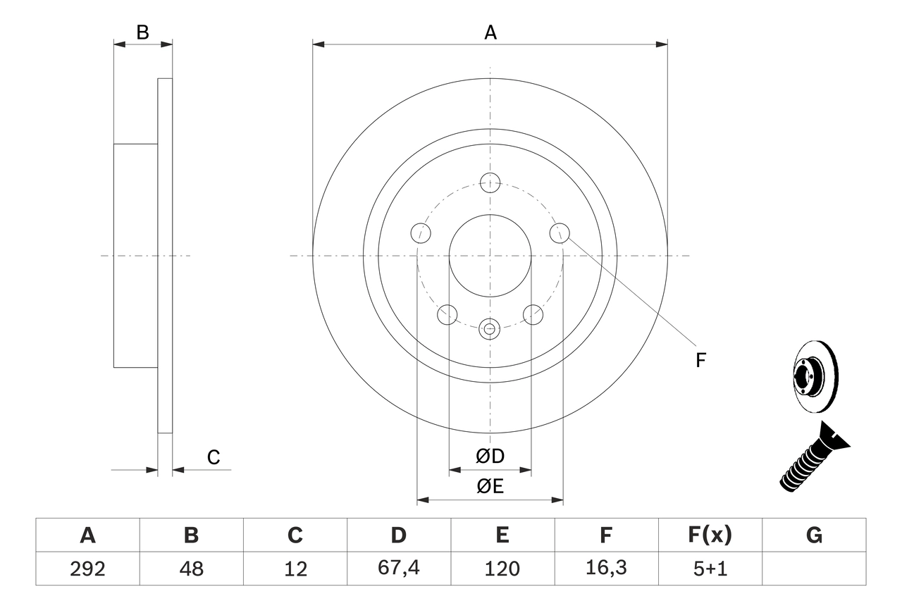 BOSCH 0 986 479 C73 - Тормозные диски