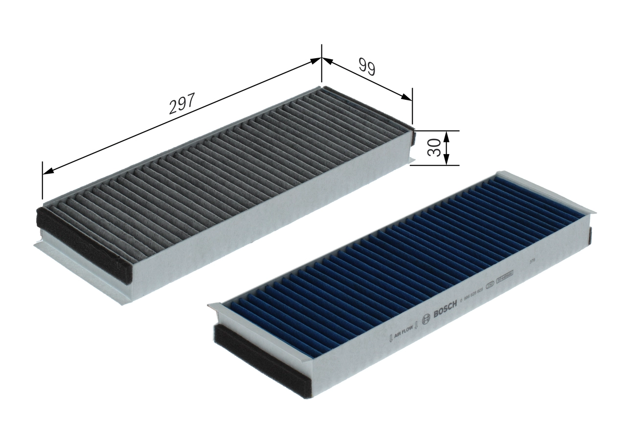 BOSCH 0 986 628 605 - Фильтр, воздух во внутренном пространстве ФИЛЬТР+pro