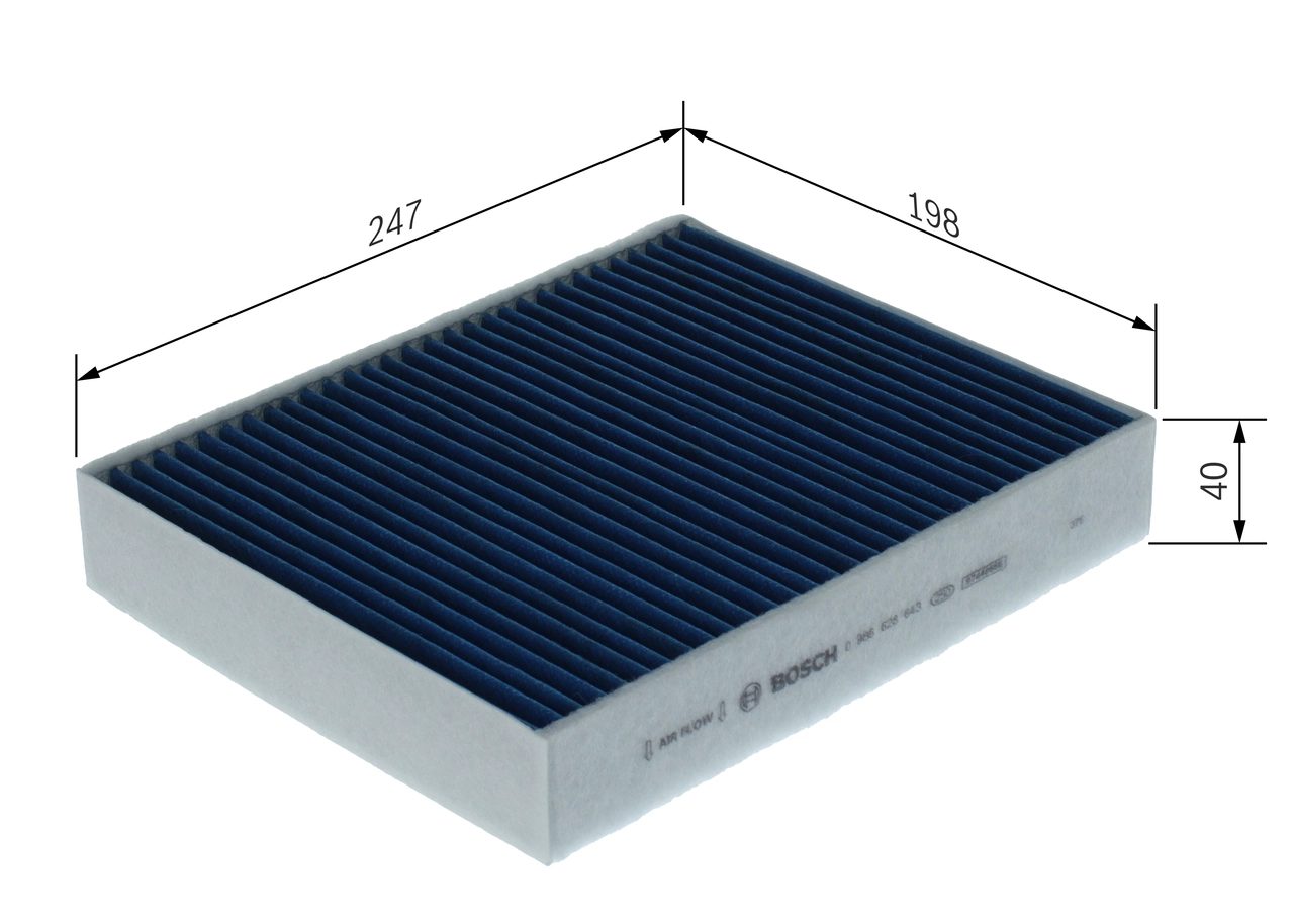 BOSCH 0 986 628 643 - Фильтр, воздух во внутренном пространстве ФИЛЬТР+pro