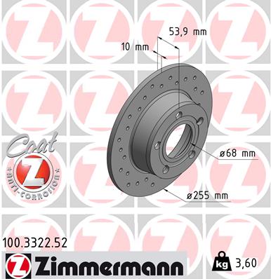ZIMMERMANN 100.3322.52 - Тормозной диск SPORT BRAKE DISC Z