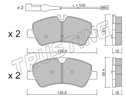 TRUSTING 1007.1 - Тормозные колодки 