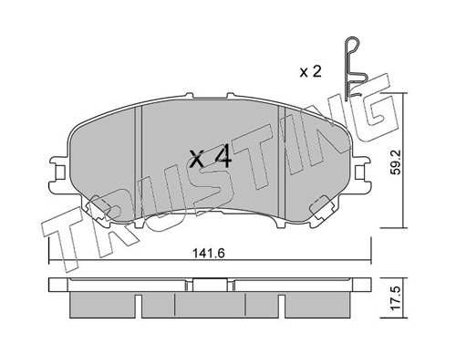 TRUSTING 1034.1 - Тормозные колодки 