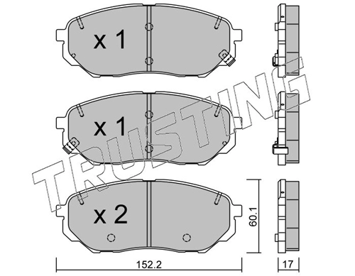 TRUSTING 1096.0 - Тормозные колодки 