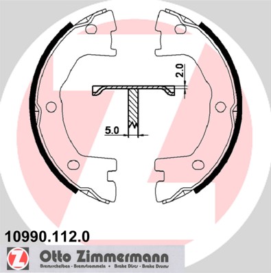 ZIMMERMANN 10990.112.0 - Барабанные колодки