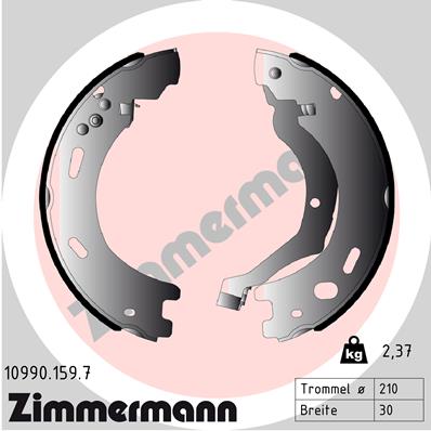 ZIMMERMANN 10990.159.7 - Барабанные колодки