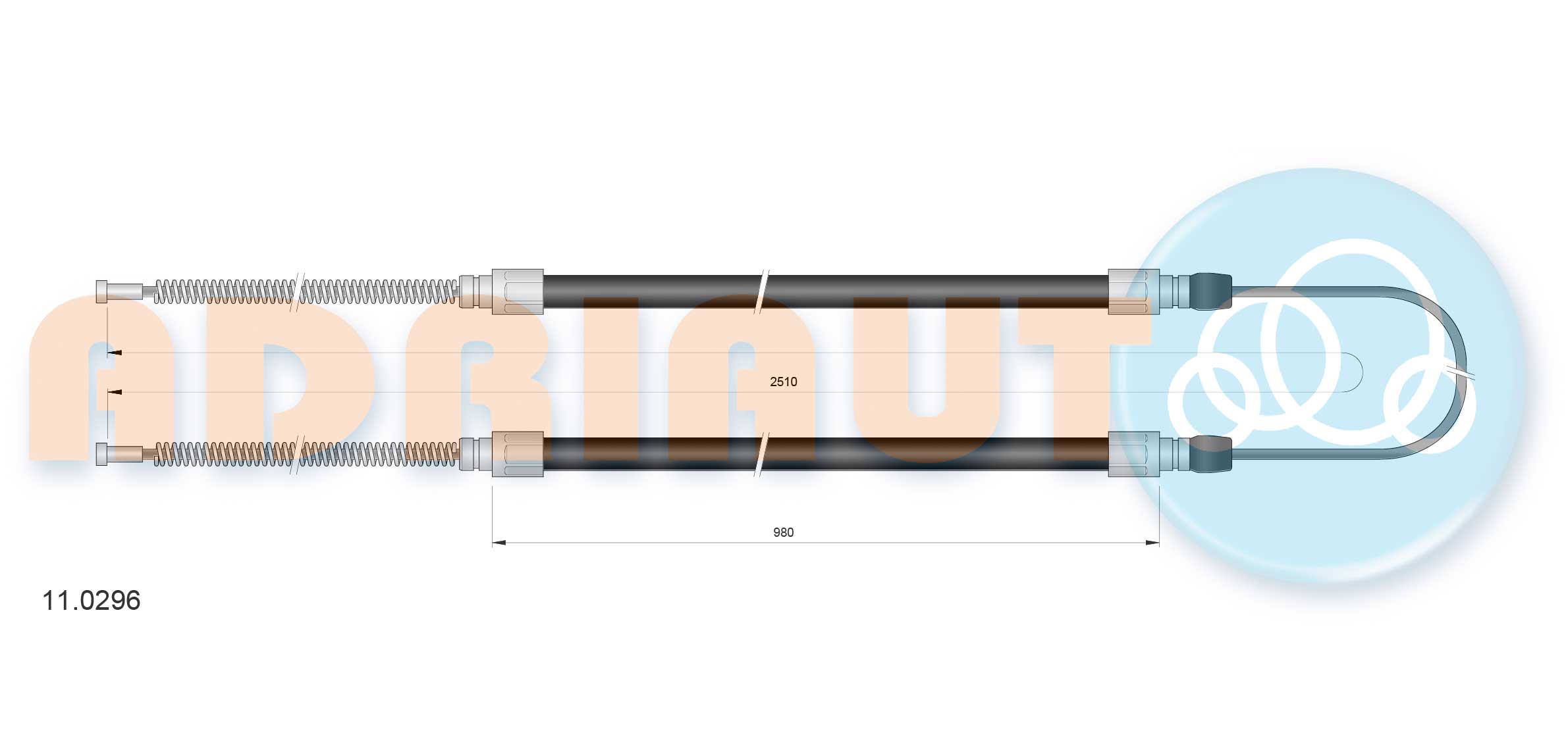 ADRIAUTO 11.0296 - Трос ручника
