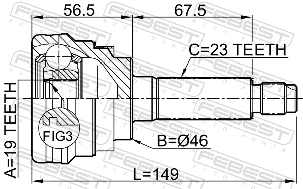 FEBEST 1110-M100 - ШРУС