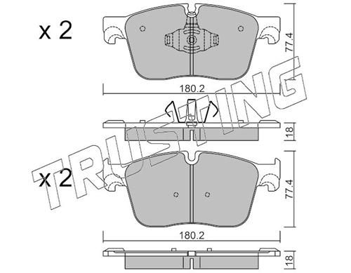TRUSTING 1124.0 - Тормозные колодки 