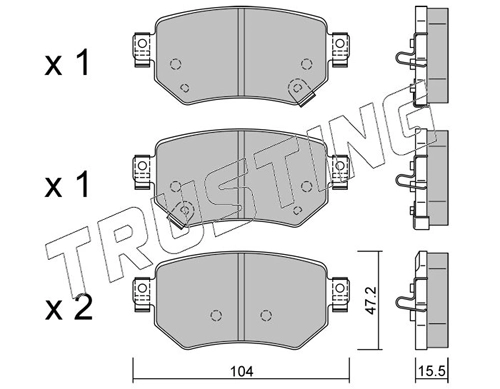 TRUSTING 1159.0 - Тормозные колодки 