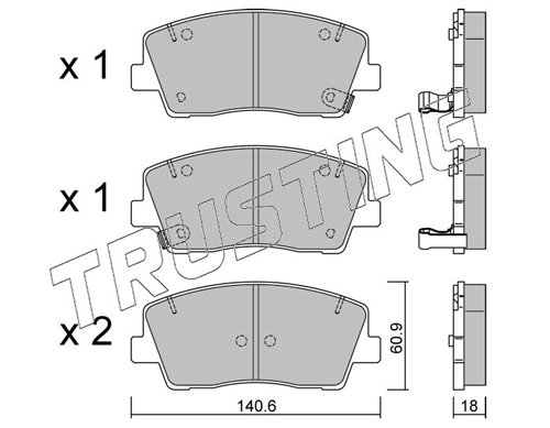 TRUSTING 1169.0 - Тормозные колодки 