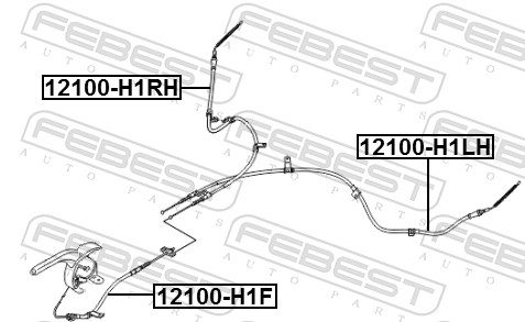 FEBEST 12100-H1RH - Трос ручника